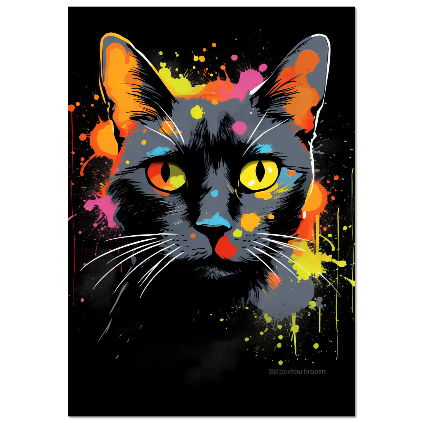 Katze Schwarz (Pop-Art) (CAT81)