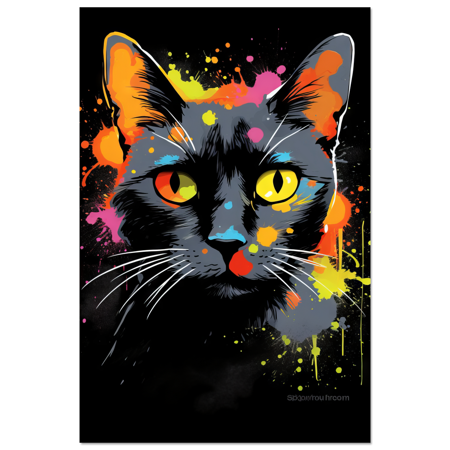 Katze Schwarz (Pop-Art) (CAT81)