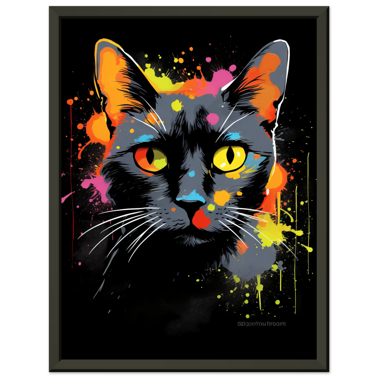 Katze Schwarz (Pop-Art) (CAT81)