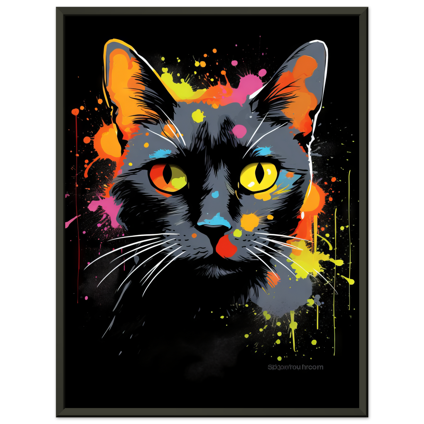 Katze Schwarz (Pop-Art) (CAT81)
