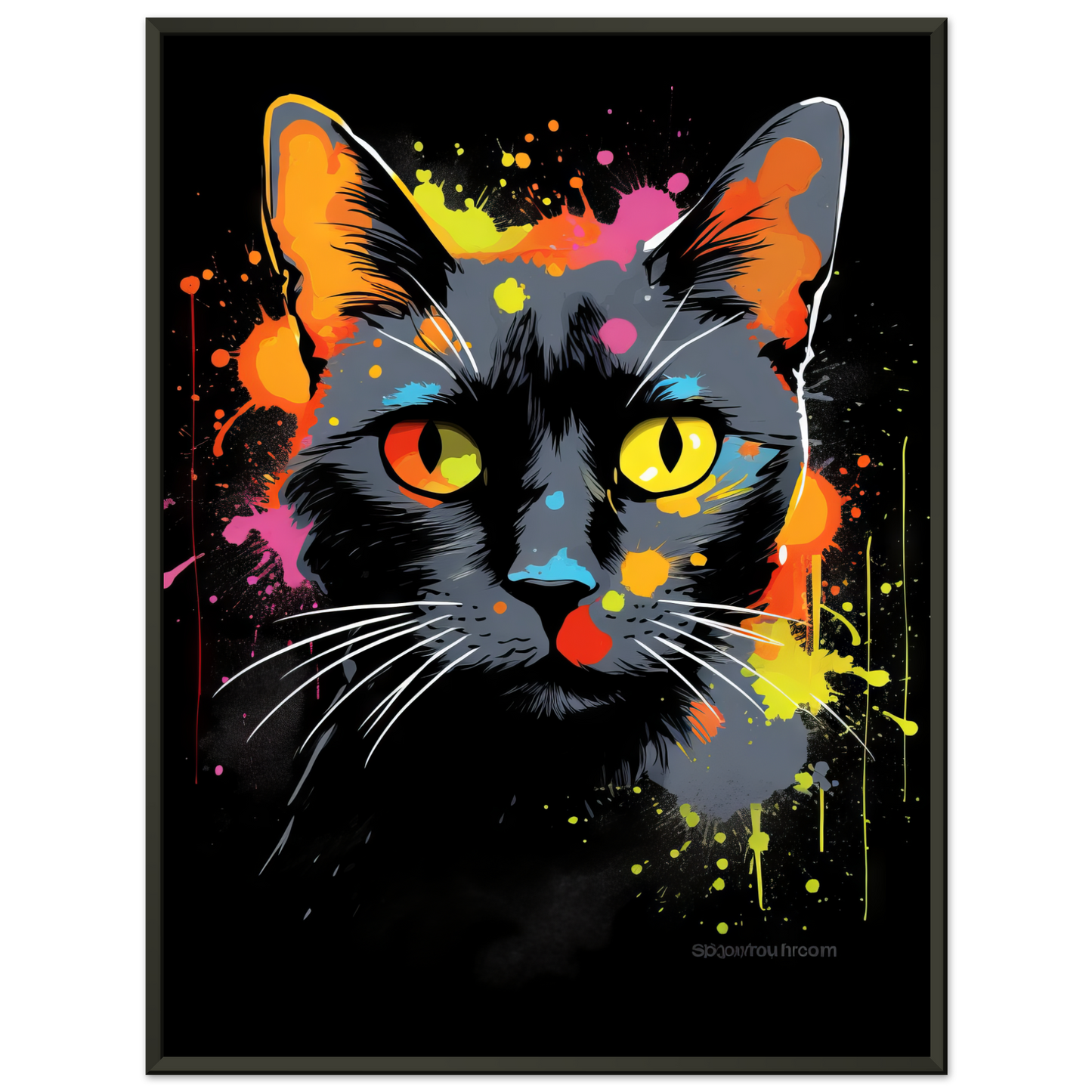 Katze Schwarz (Pop-Art) (CAT81)