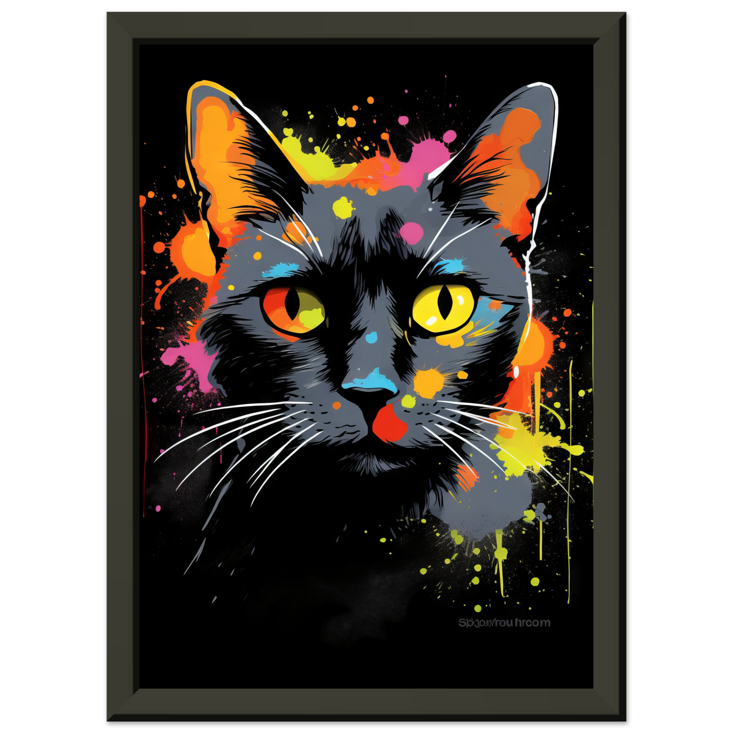 Katze Schwarz (Pop-Art) (CAT81)