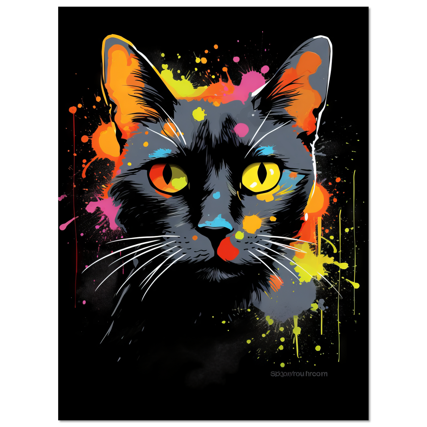 Katze Schwarz (Pop-Art) (CAT81)