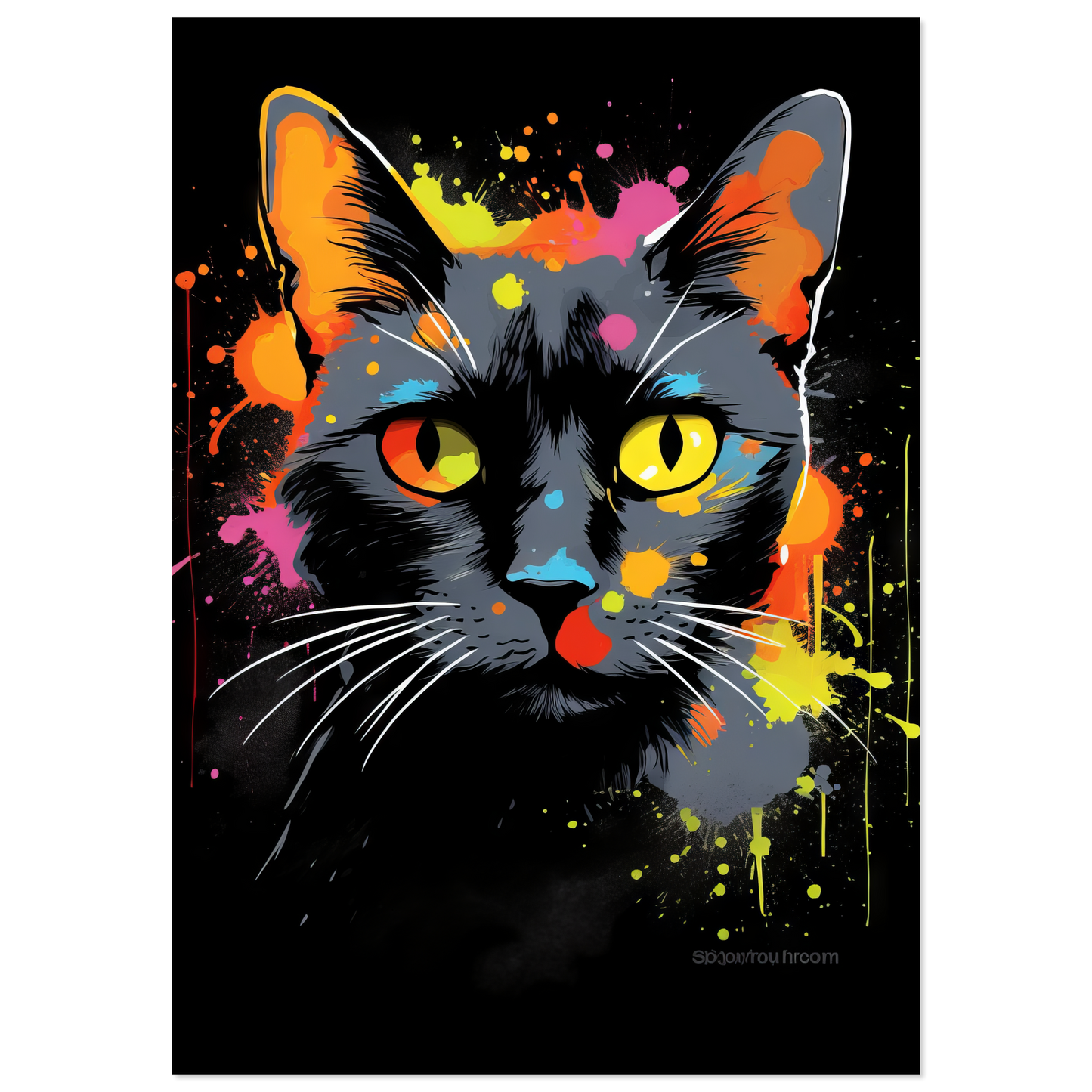 Katze Schwarz (Pop-Art) (CAT81)