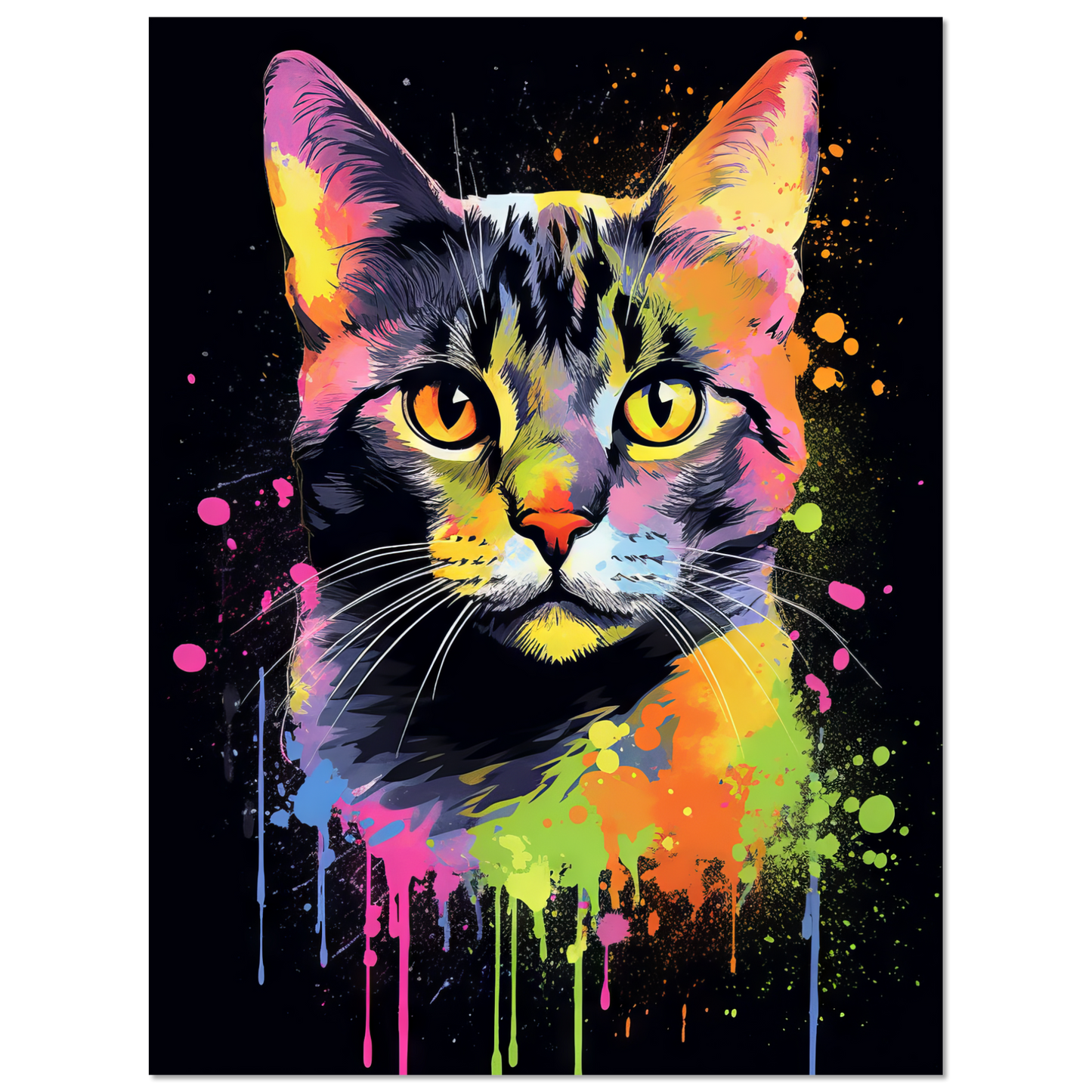 Katze Schwarz (Pop-Art) (CAT82)