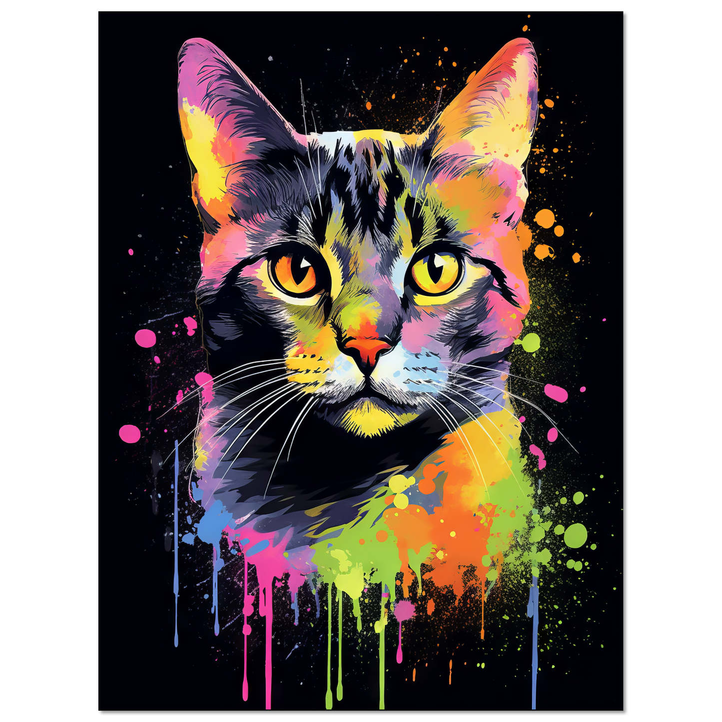 Katze Schwarz (Pop-Art) (CAT82)