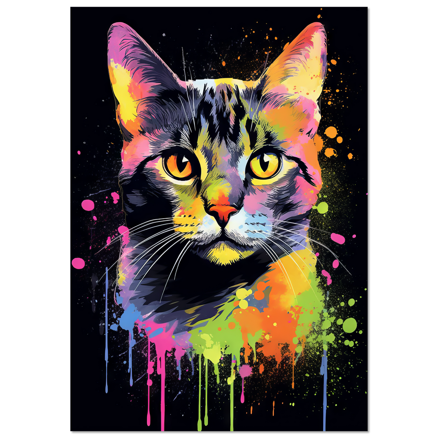 Katze Schwarz (Pop-Art) (CAT82)