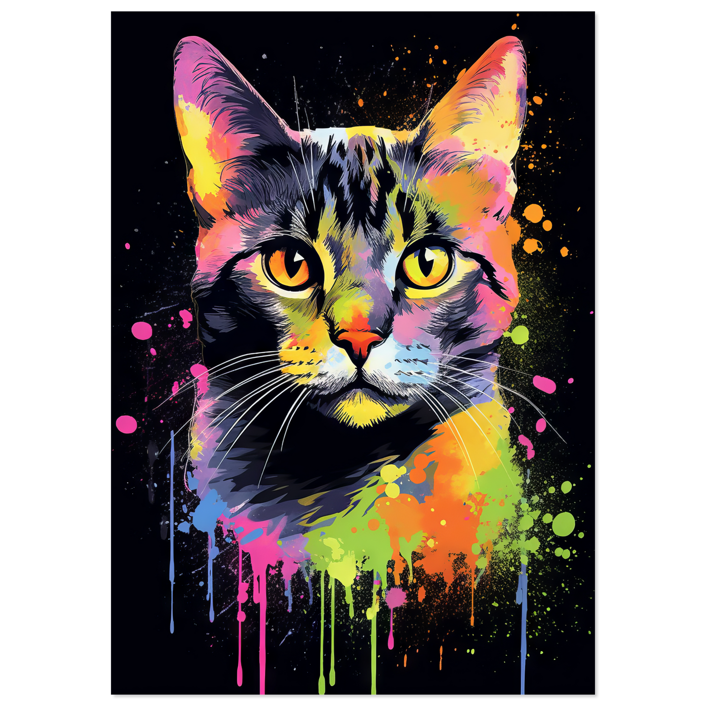 Katze Schwarz (Pop-Art) (CAT82)