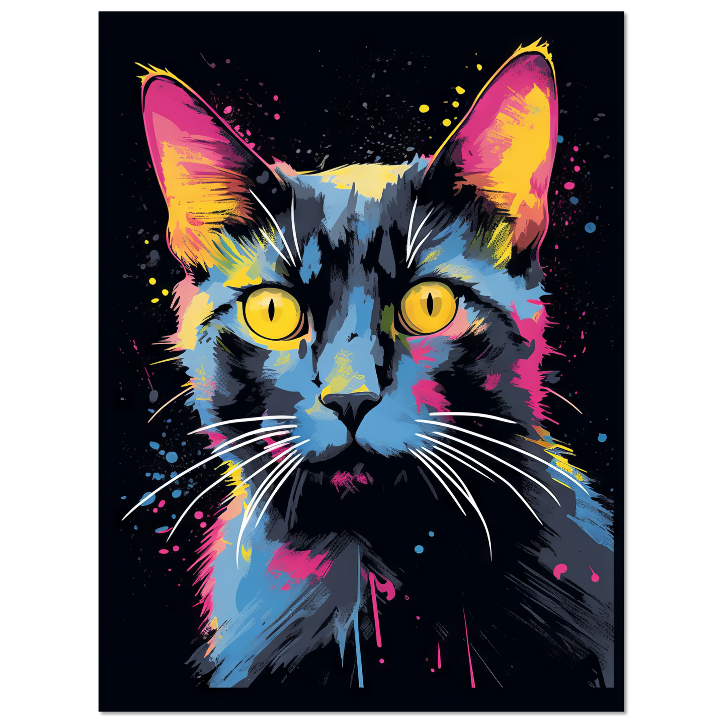 Katze Schwarz (Pop-Art) (CAT83)
