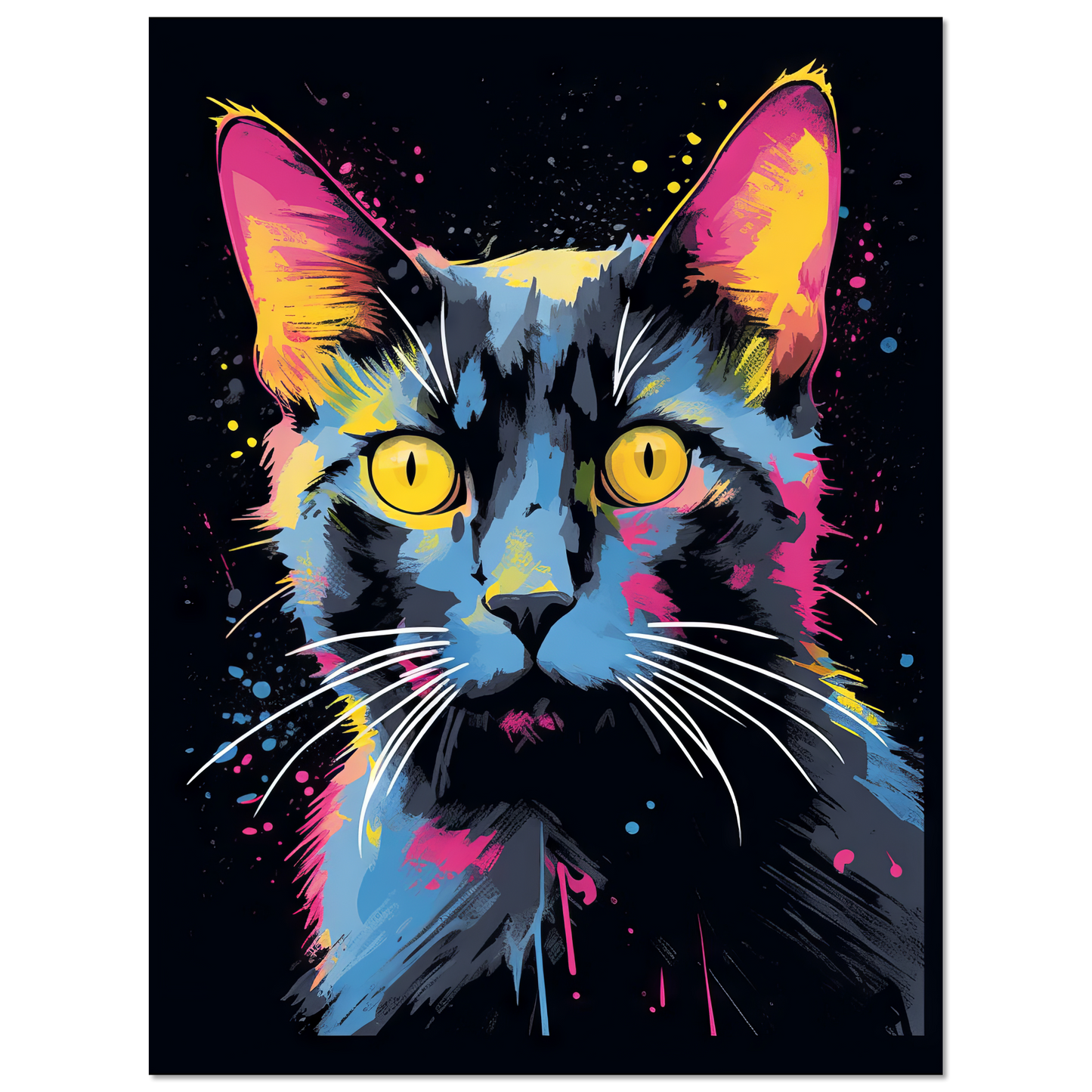 Katze Schwarz (Pop-Art) (CAT83)