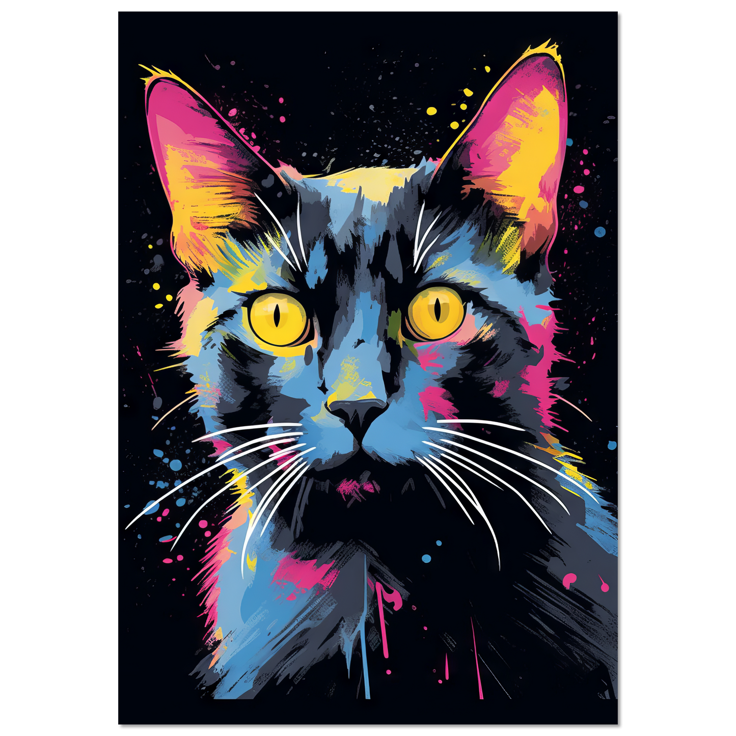 Katze Schwarz (Pop-Art) (CAT83)