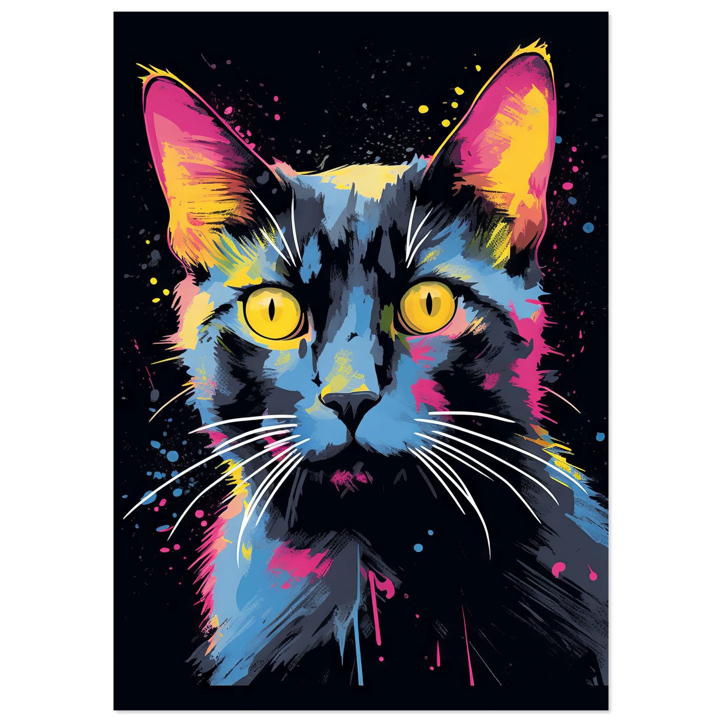 Katze Schwarz (Pop-Art) (CAT83)