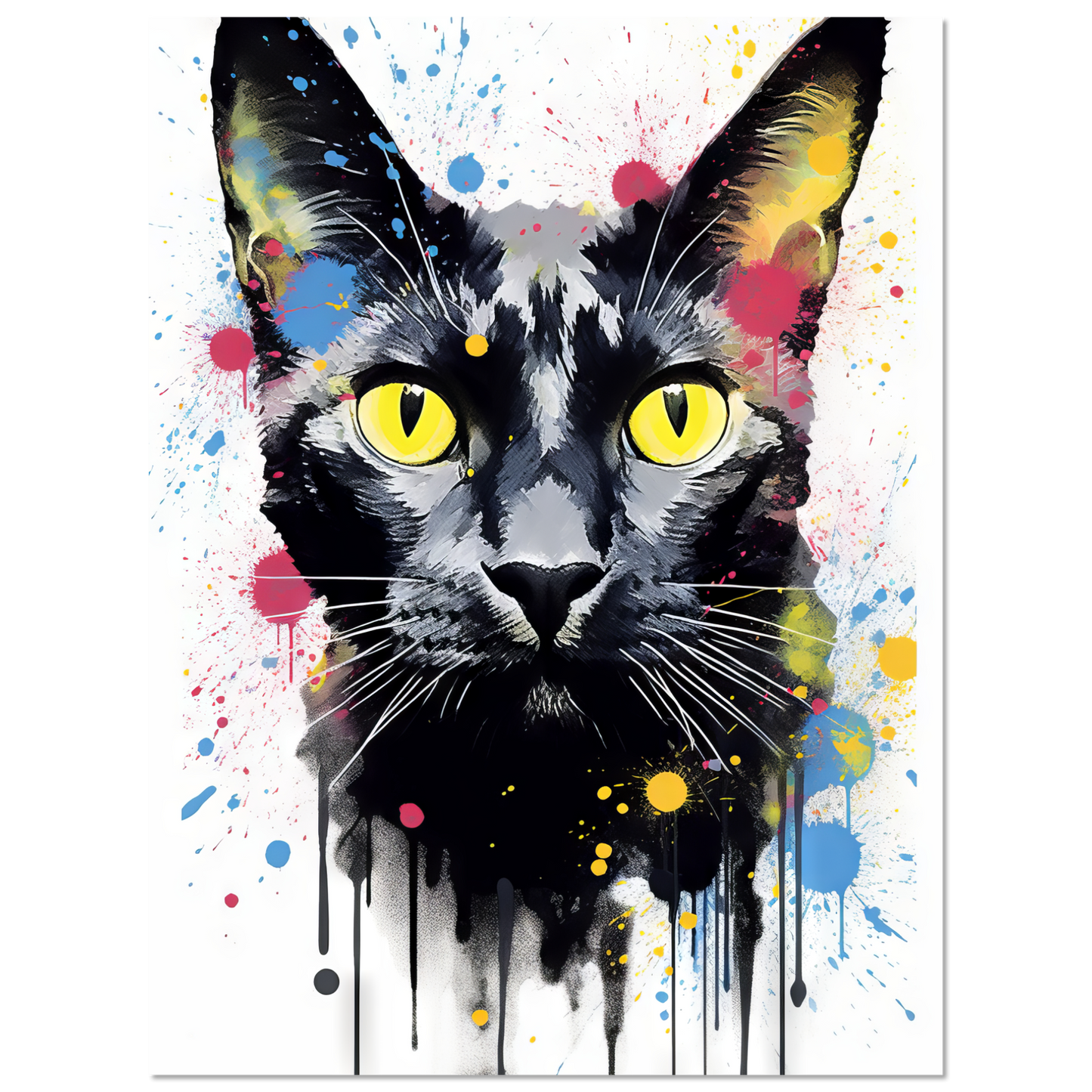 Katze Schwarz (Pop-Art) (CAT85)