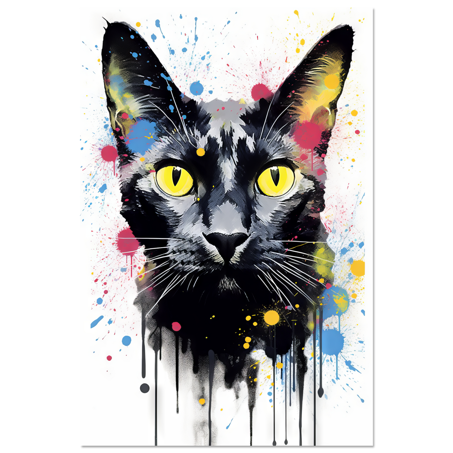 Katze Schwarz (Pop-Art) (CAT85)