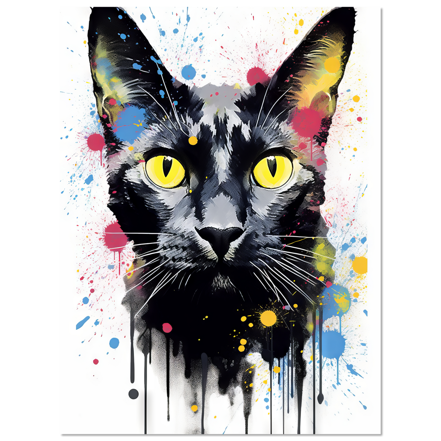 Katze Schwarz (Pop-Art) (CAT85)