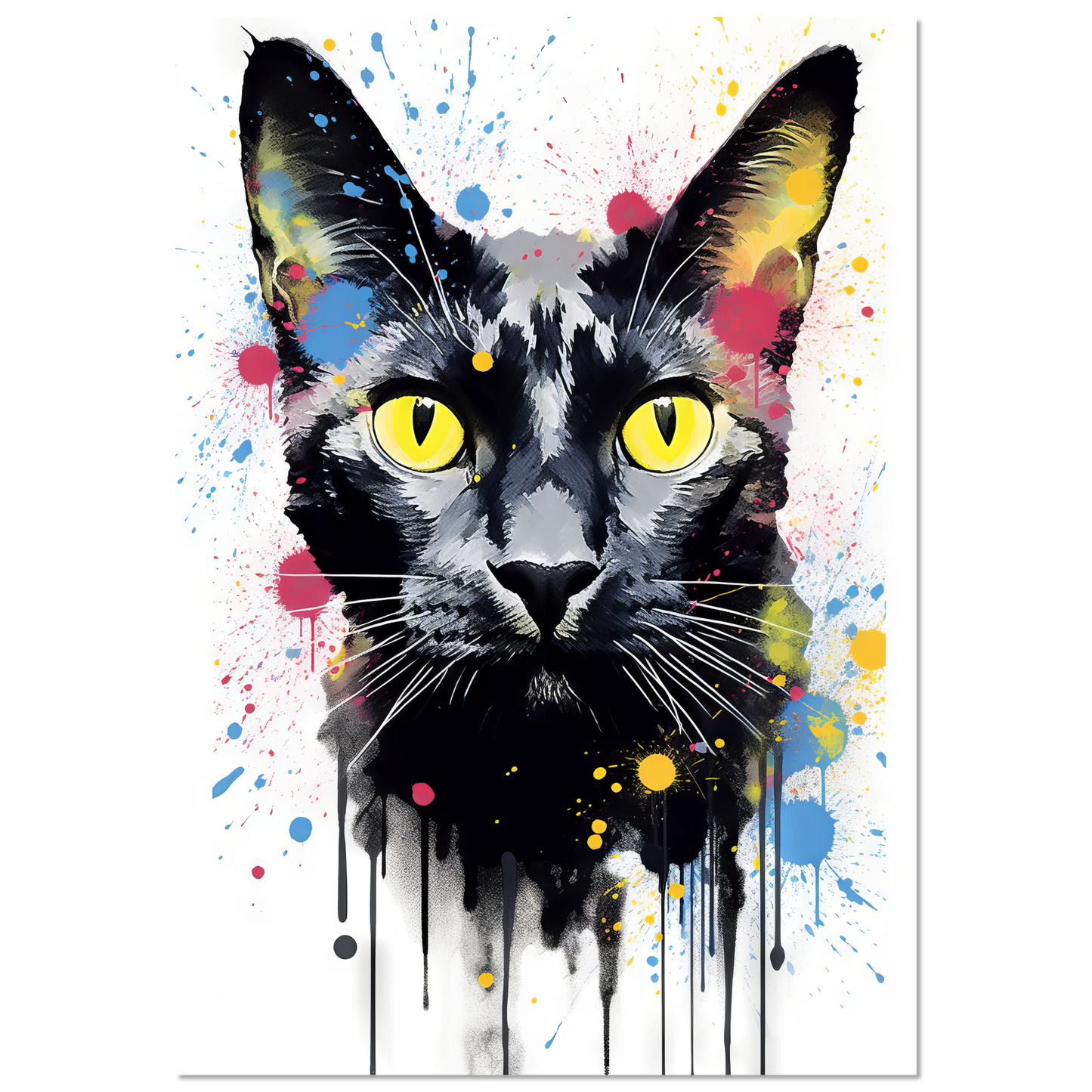Katze Schwarz (Pop-Art) (CAT85)