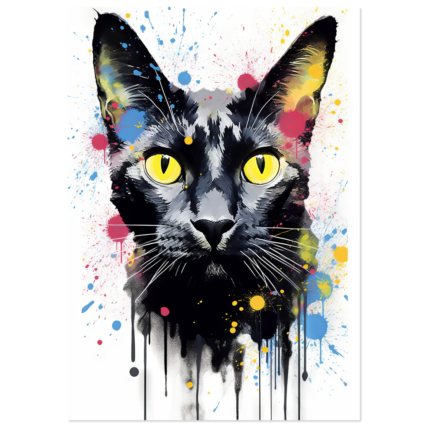 Katze Schwarz (Pop-Art) (CAT85)