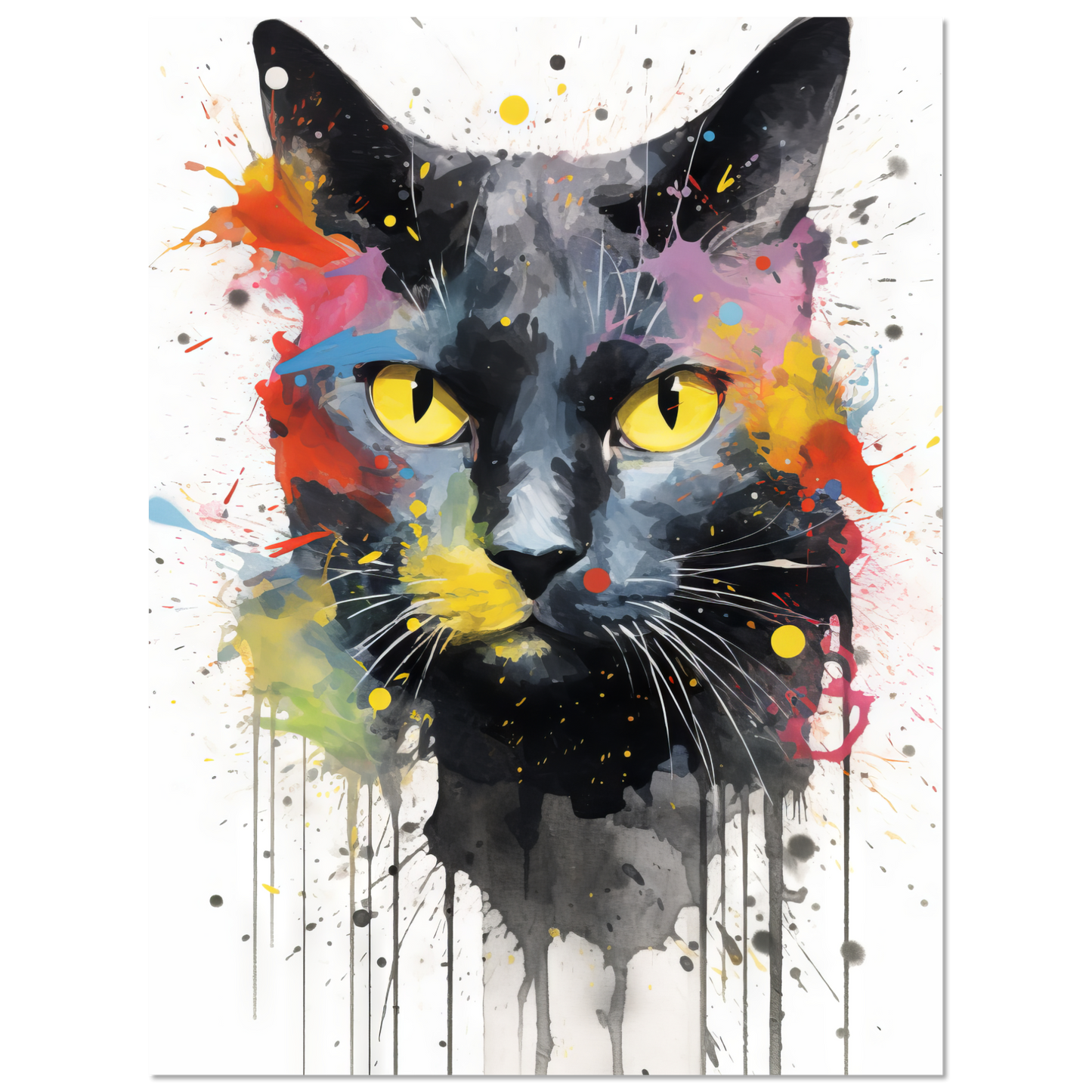 Katze Schwarz (Pop-Art) (CAT86)