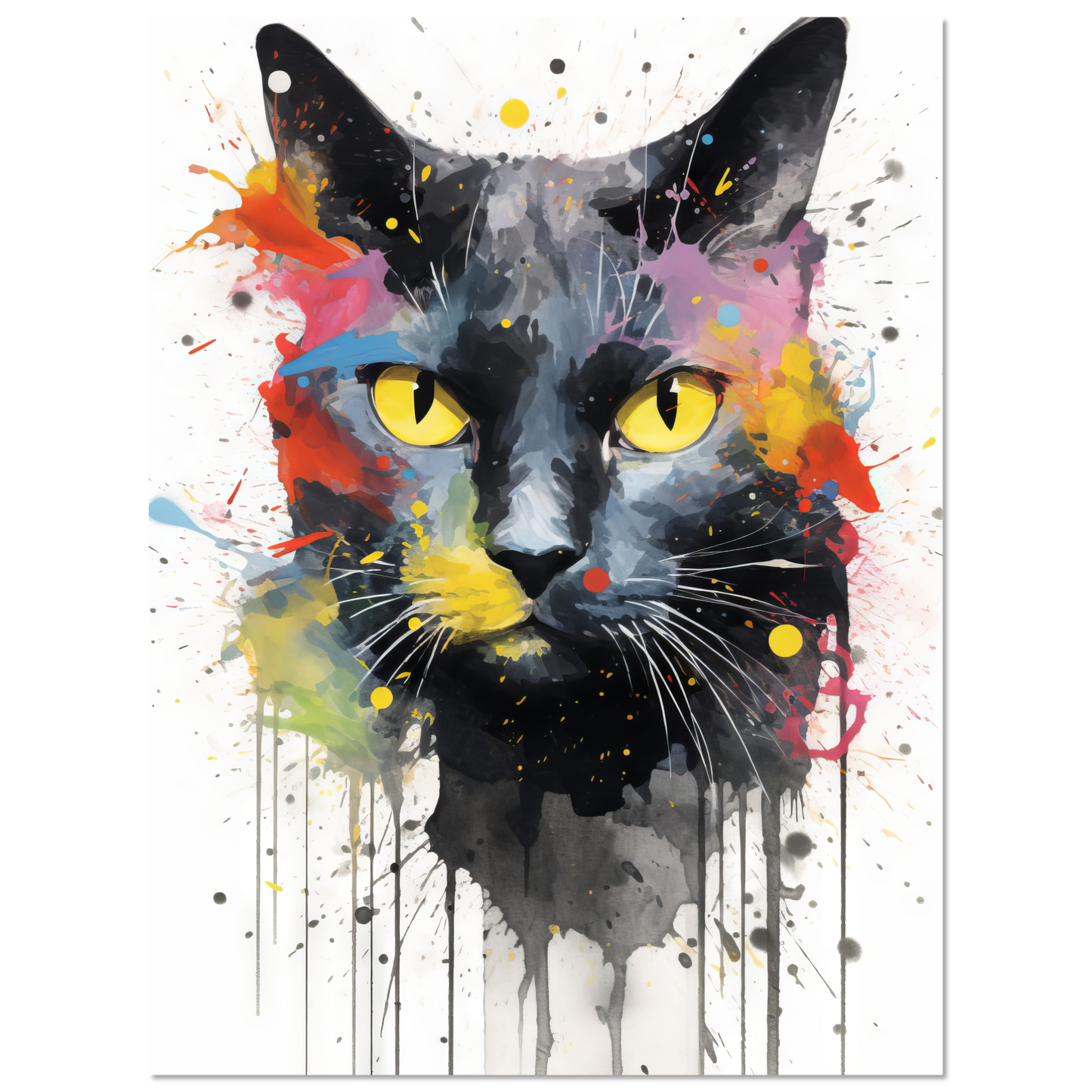 Katze Schwarz (Pop-Art) (CAT86)