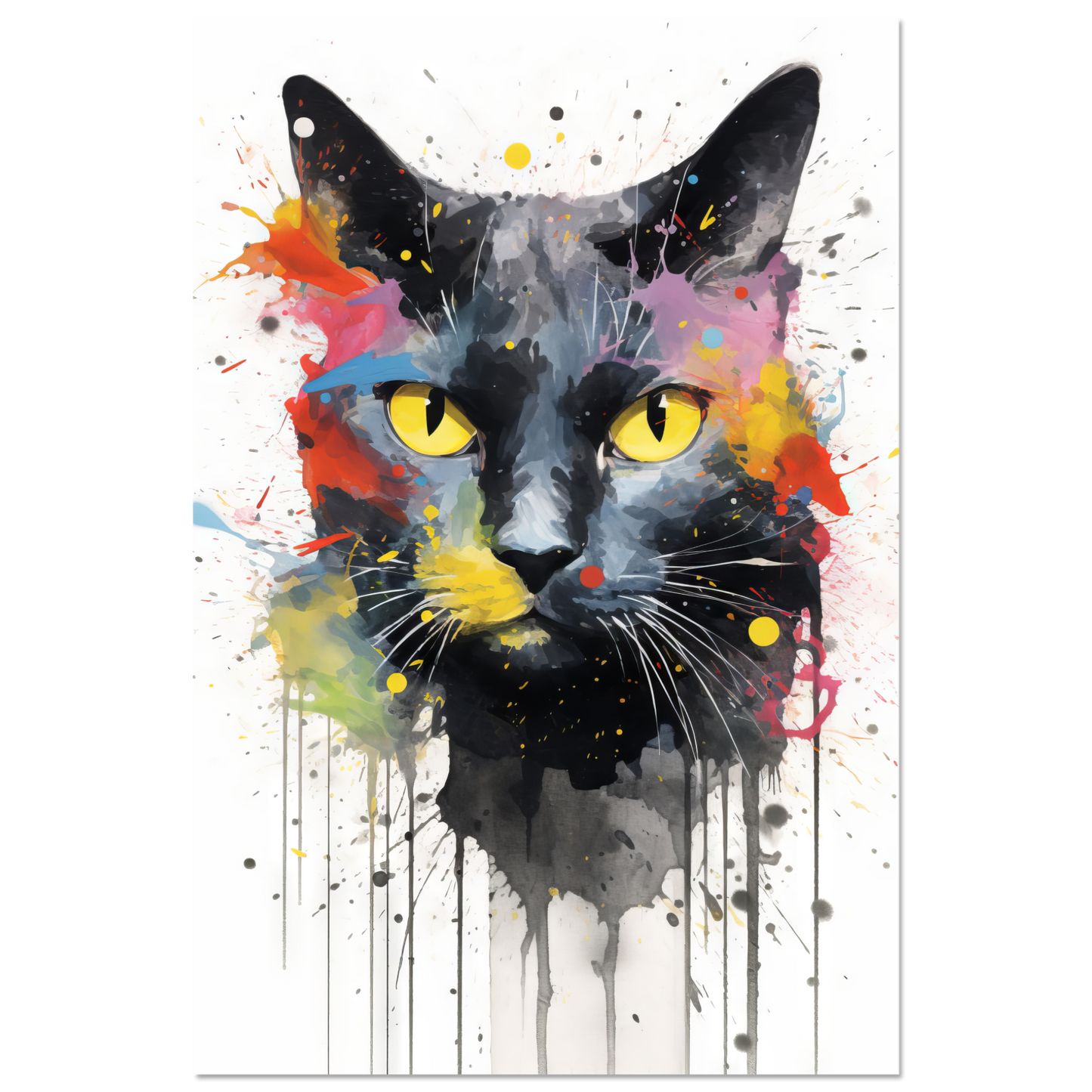 Katze Schwarz (Pop-Art) (CAT86)