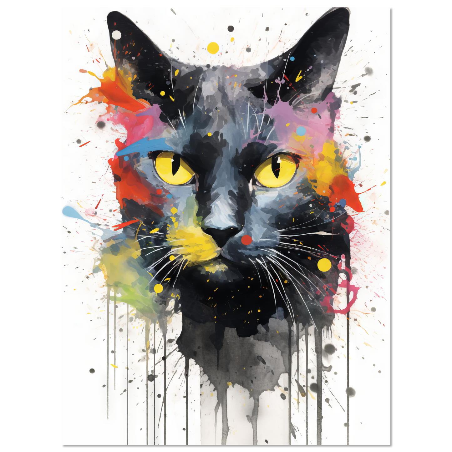 Katze Schwarz (Pop-Art) (CAT86)