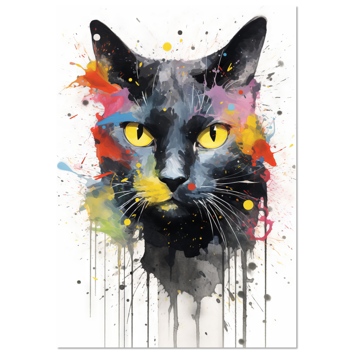 Katze Schwarz (Pop-Art) (CAT86)