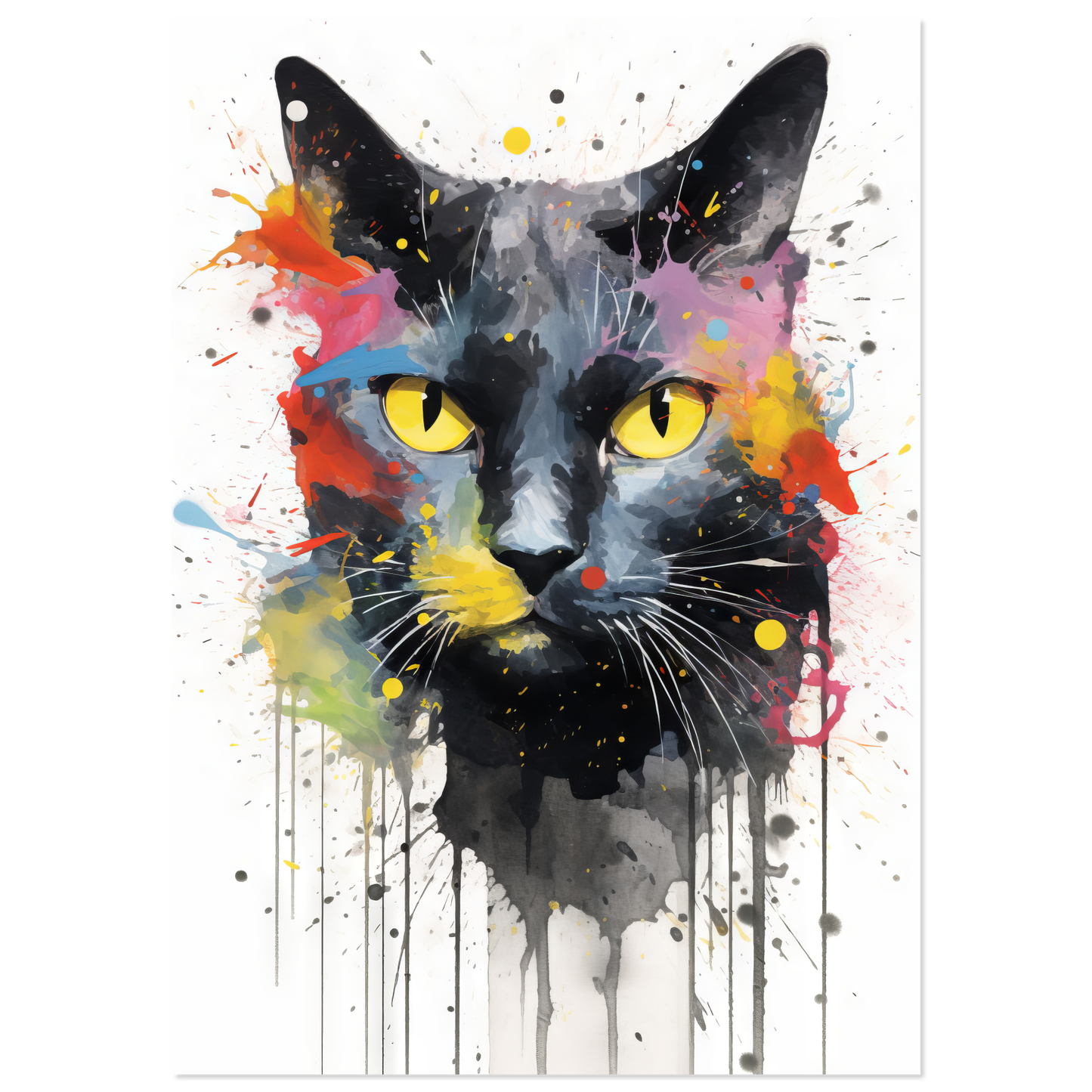Katze Schwarz (Pop-Art) (CAT86)