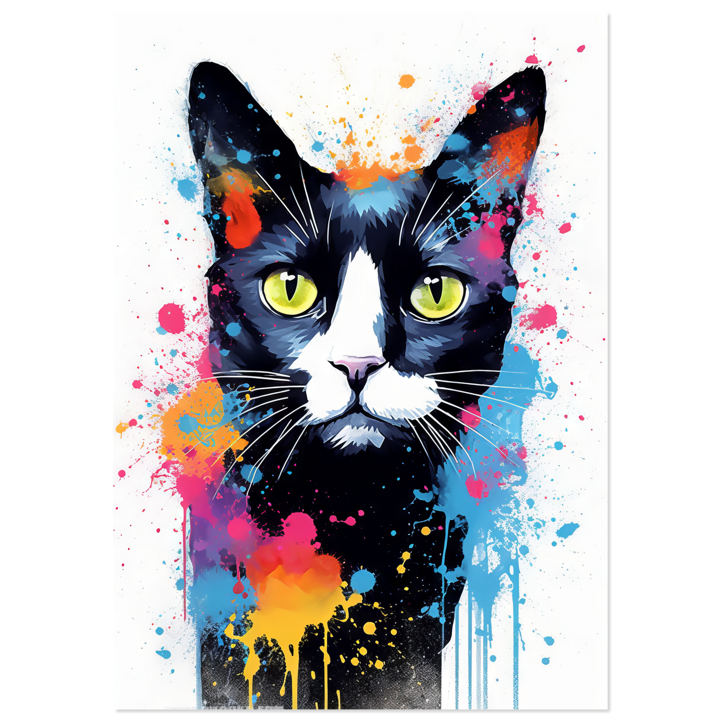 Katze Schwarz (Pop-Art) (CAT87)