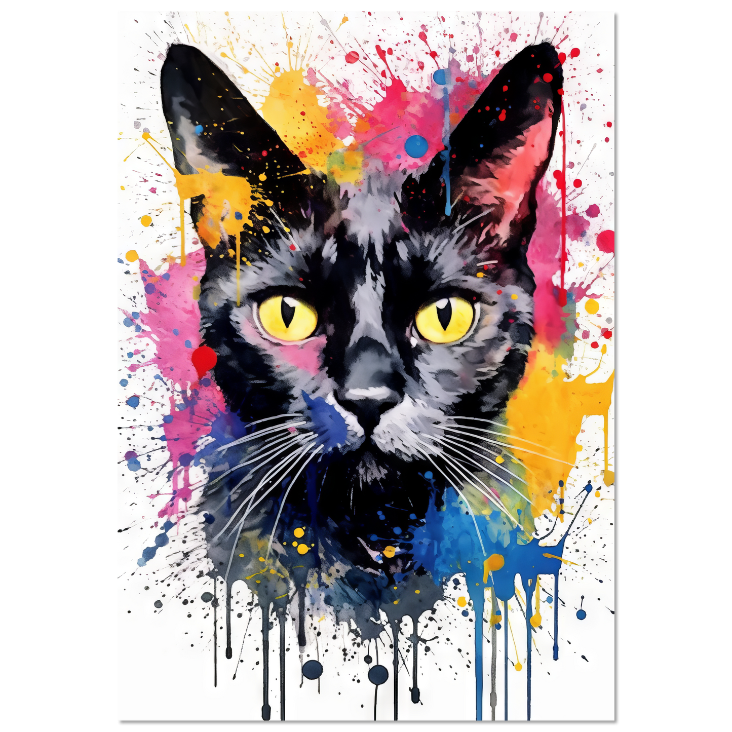 Katze Schwarz (Pop-Art) (CAT88)