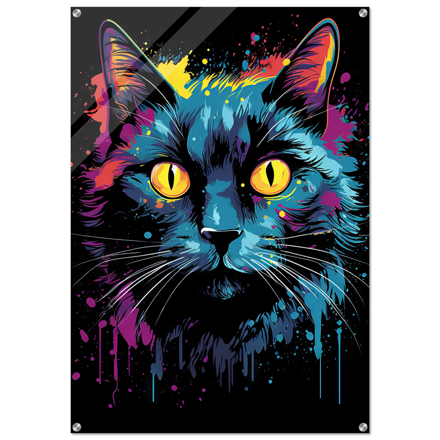 Katze Schwarz (Pop-Art) (CAT89)