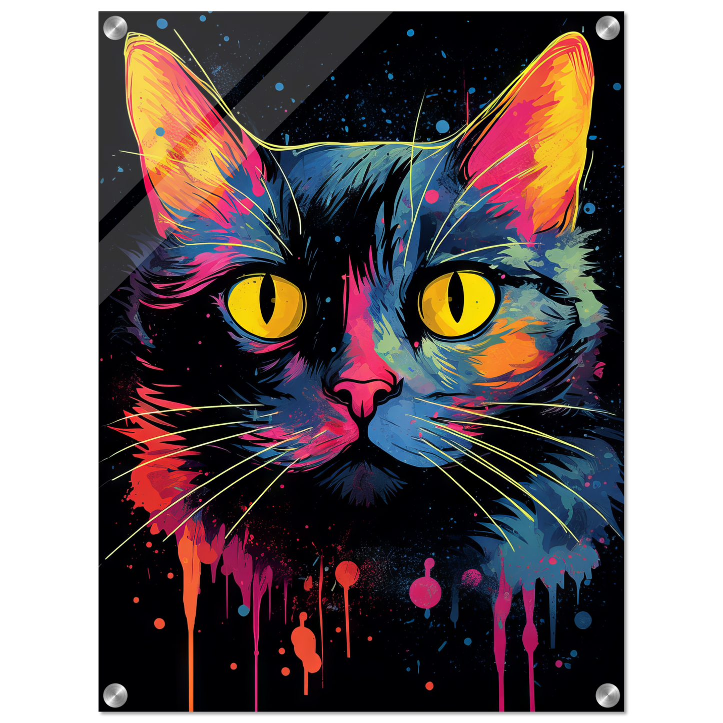 Katze Schwarz (Pop-Art) (CAT90)