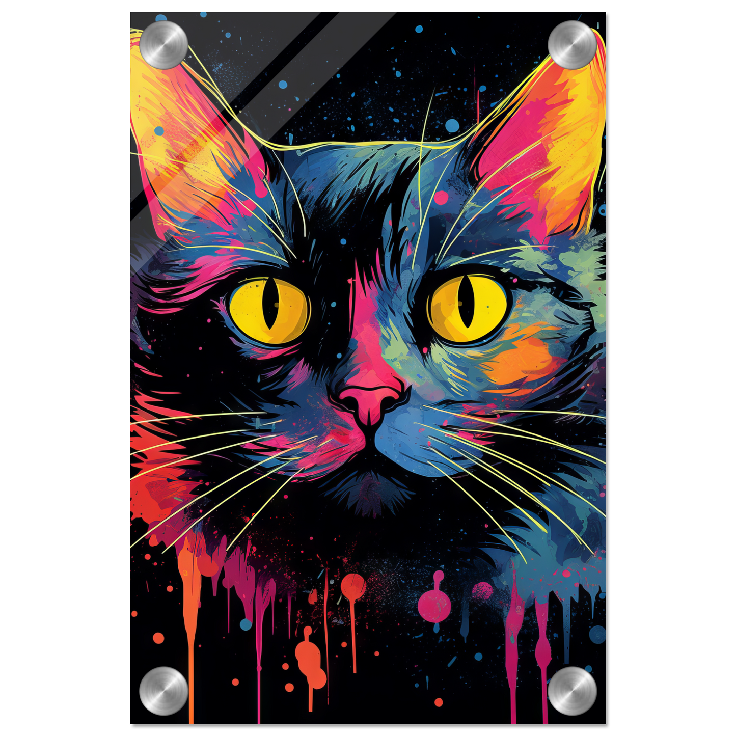 Katze Schwarz (Pop-Art) (CAT90)