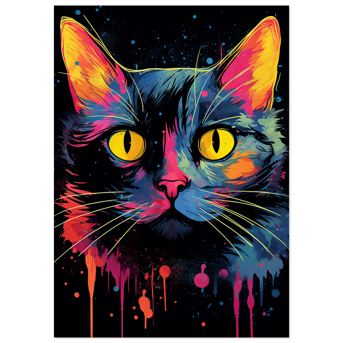 Katze Schwarz (Pop-Art) (CAT90)