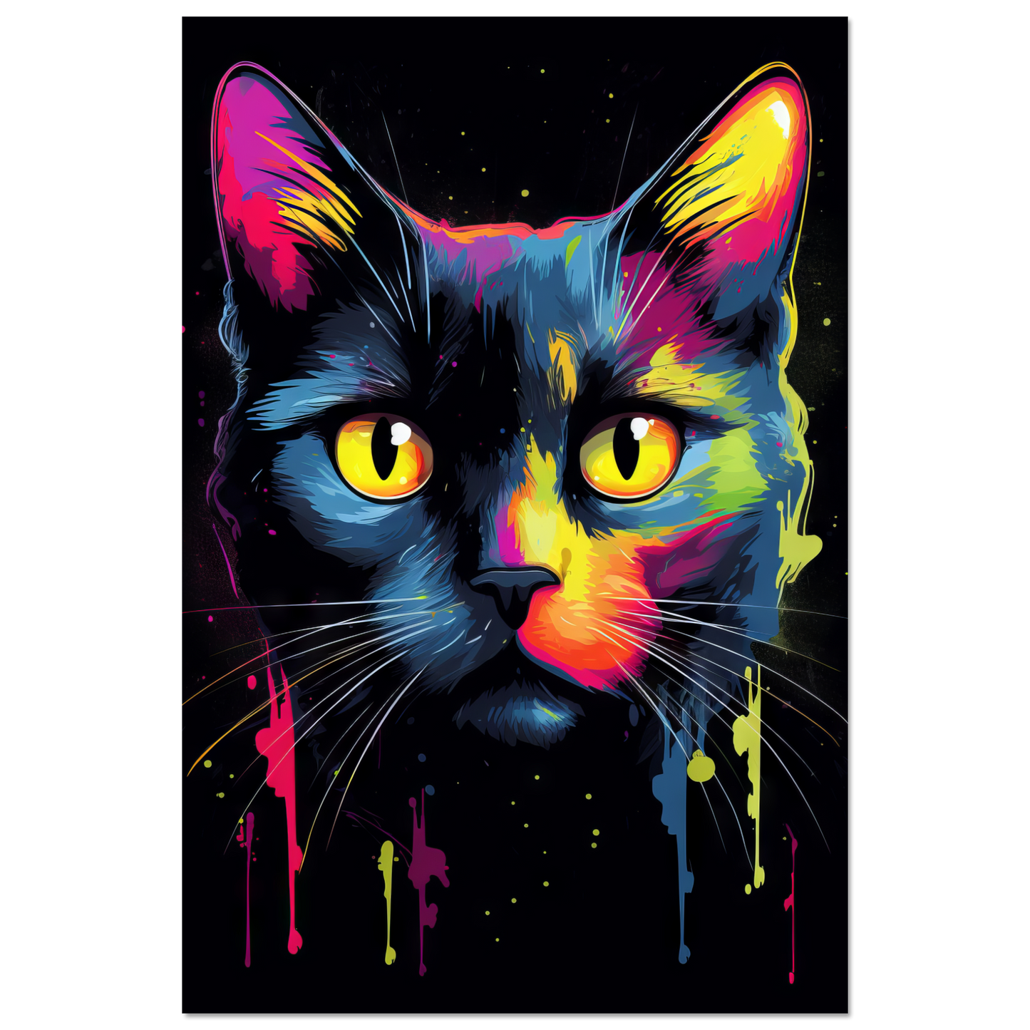 Katze Schwarz (Pop-Art) (CAT91)