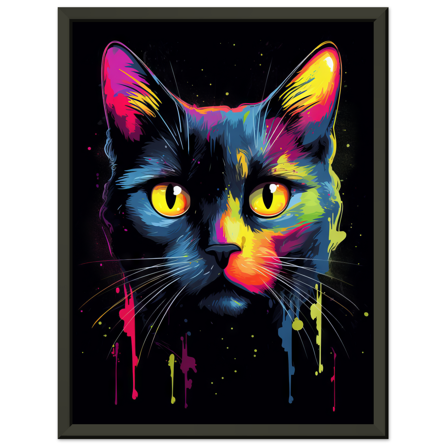 Katze Schwarz (Pop-Art) (CAT91)