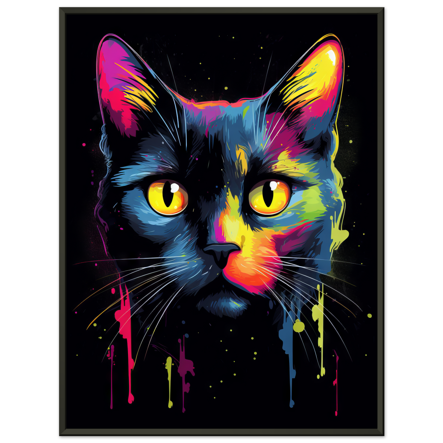 Katze Schwarz (Pop-Art) (CAT91)