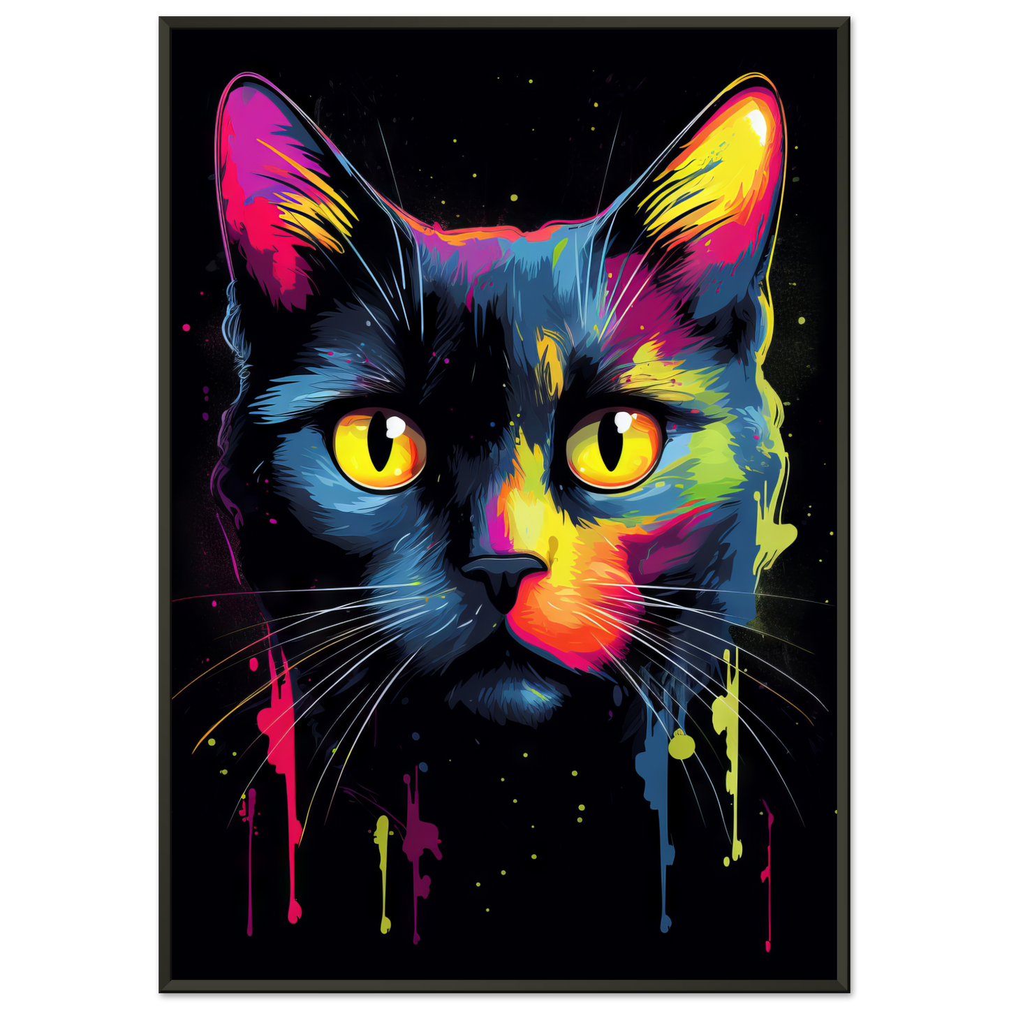 Katze Schwarz (Pop-Art) (CAT91)