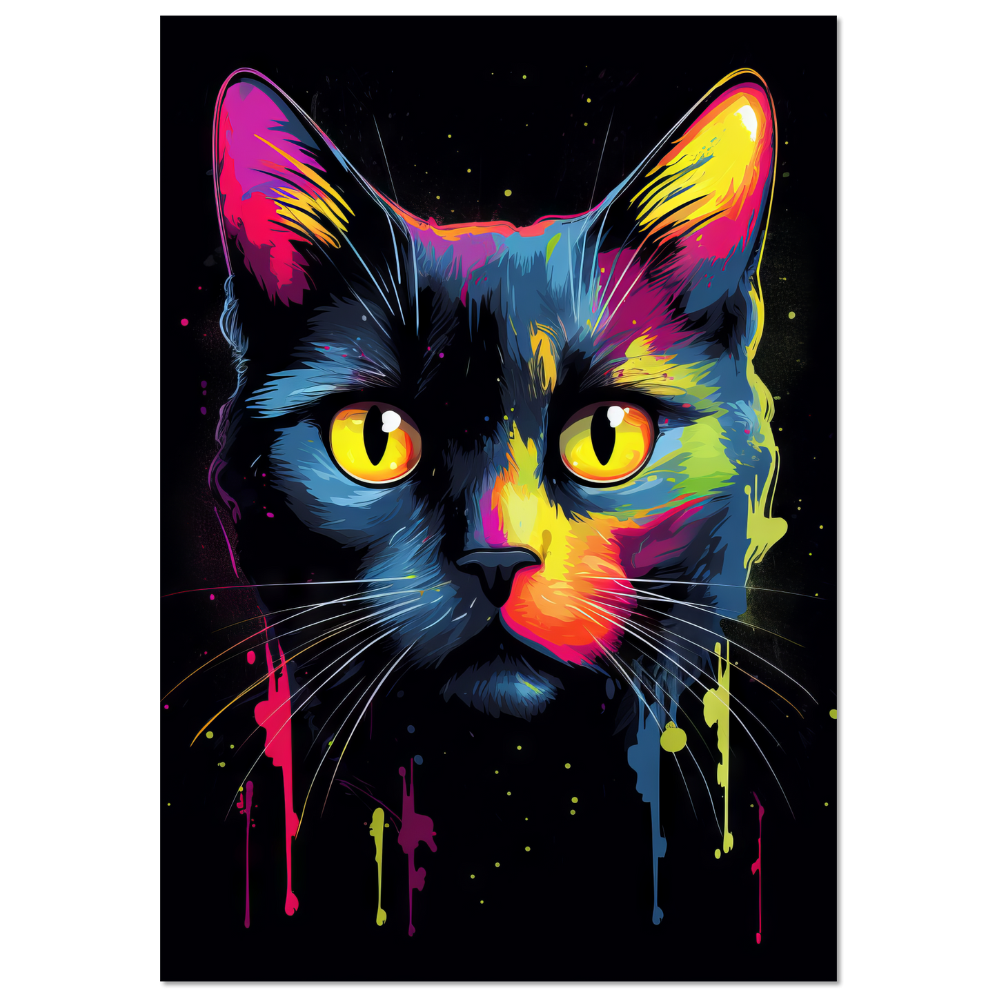 Katze Schwarz (Pop-Art) (CAT91)