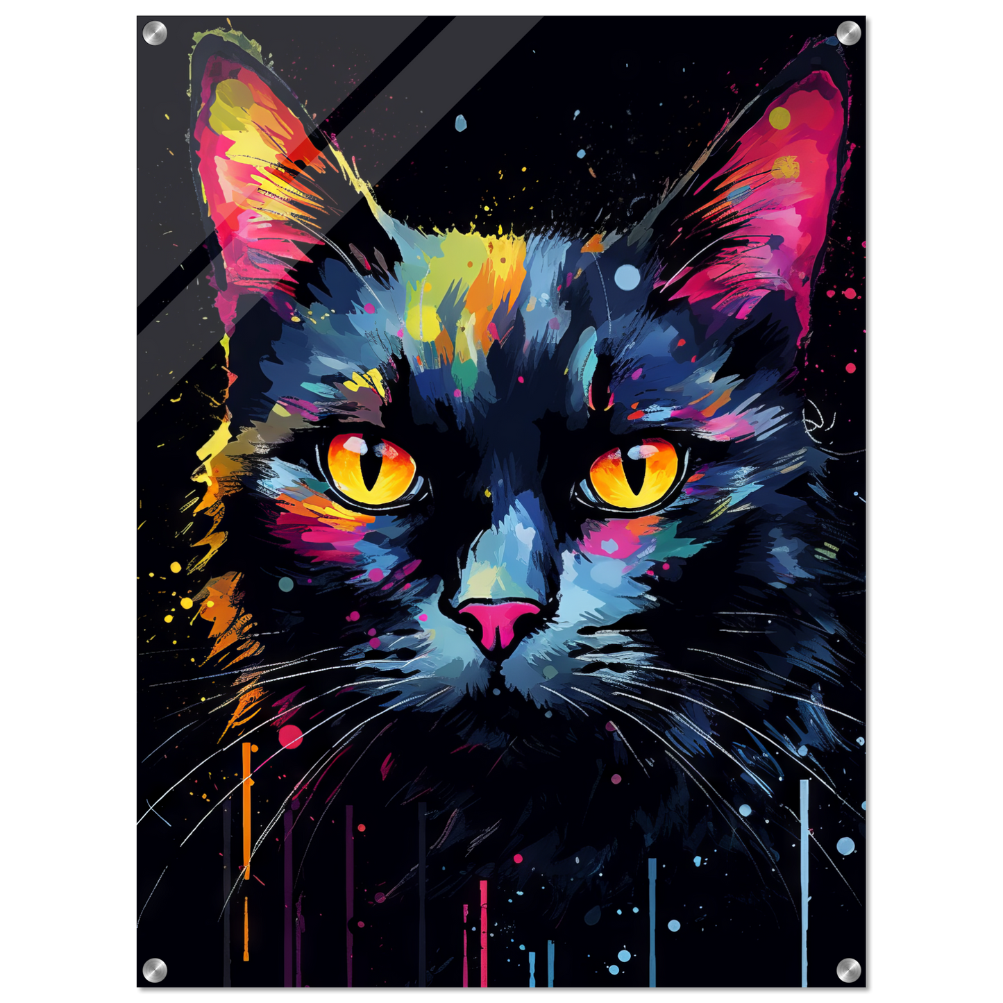 Katze Schwarz (Pop-Art) (CAT92)