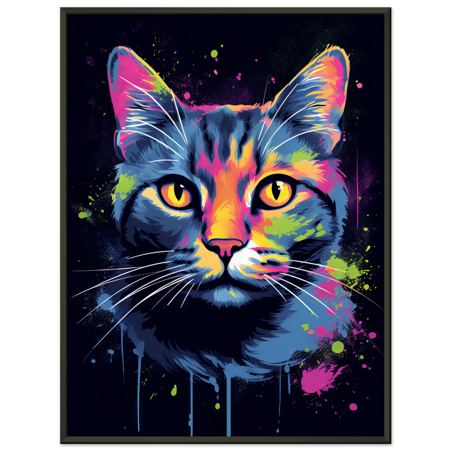 Cat gray mackerel pop art (CAT95)