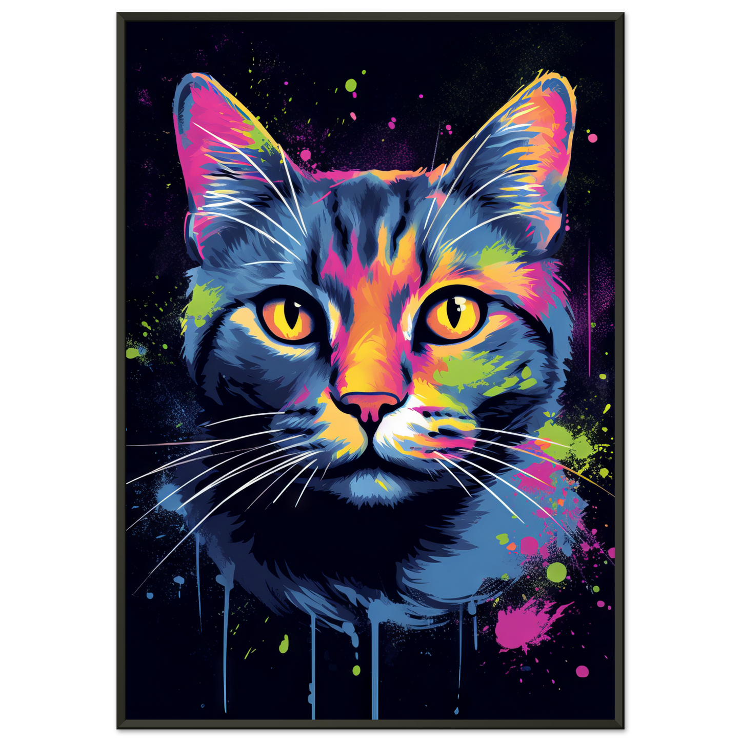 Cat gray mackerel pop art (CAT95)