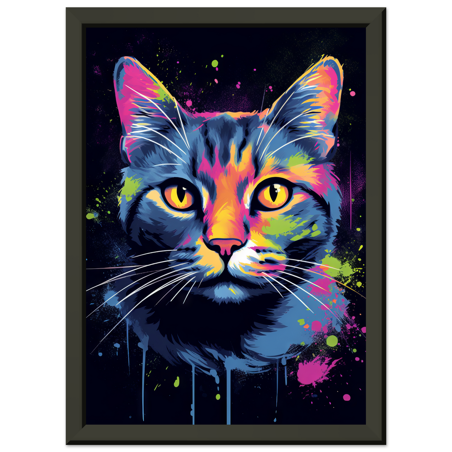 Cat gray mackerel pop art (CAT95)