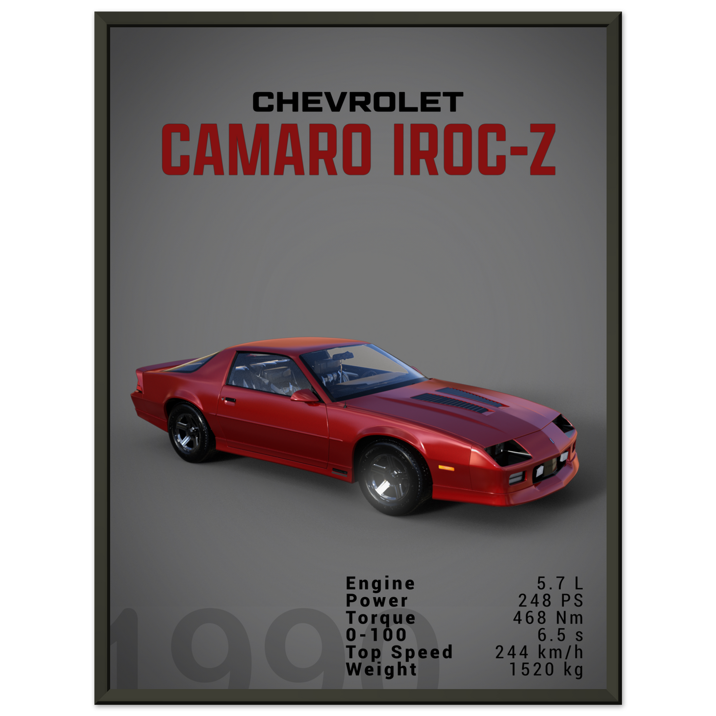 Chevorlet Camaro Iroc-Z 1990 (CHEVY12D)