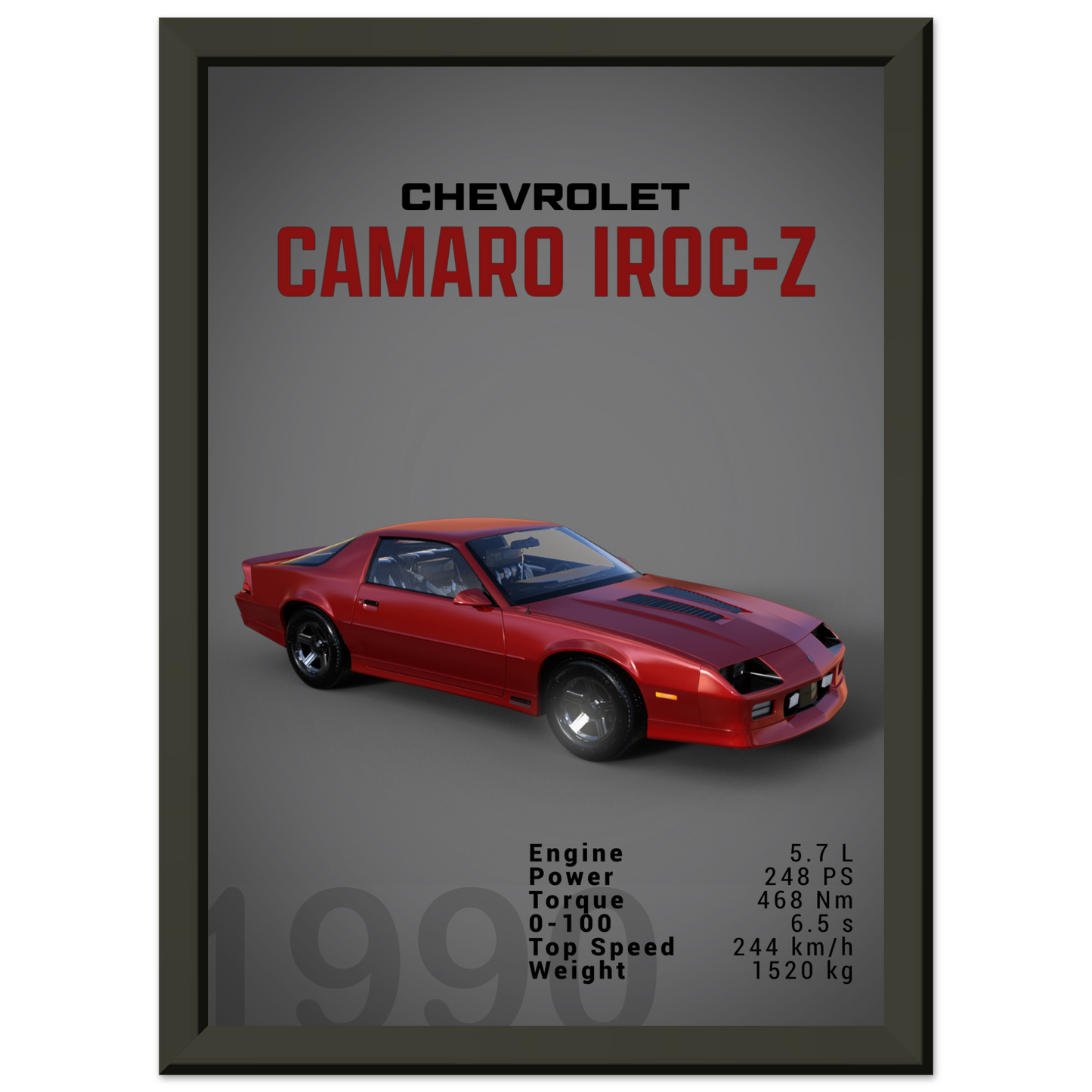 Chevorlet Camaro Iroc-Z 1990 (CHEVY12D)