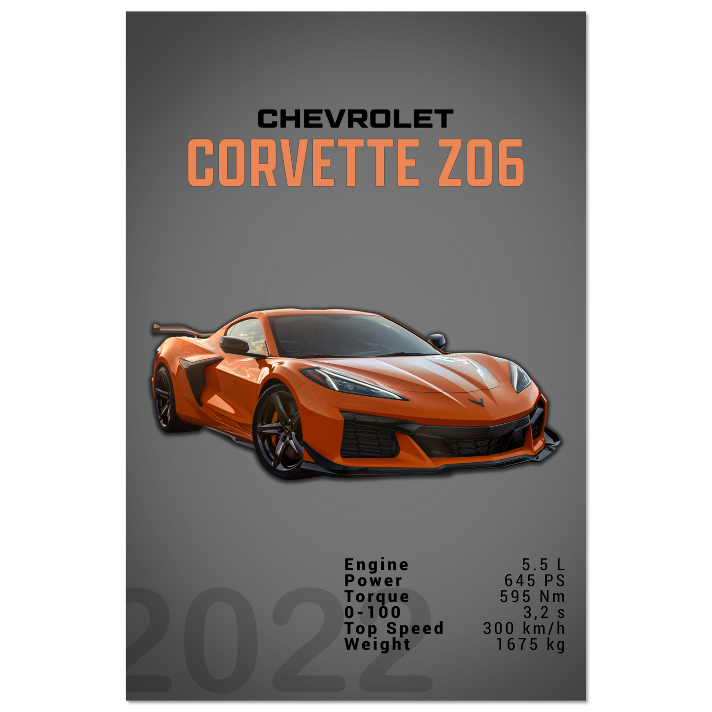 Chevrolet Corvette 2022 Z06 C8 (CHEVY01D)