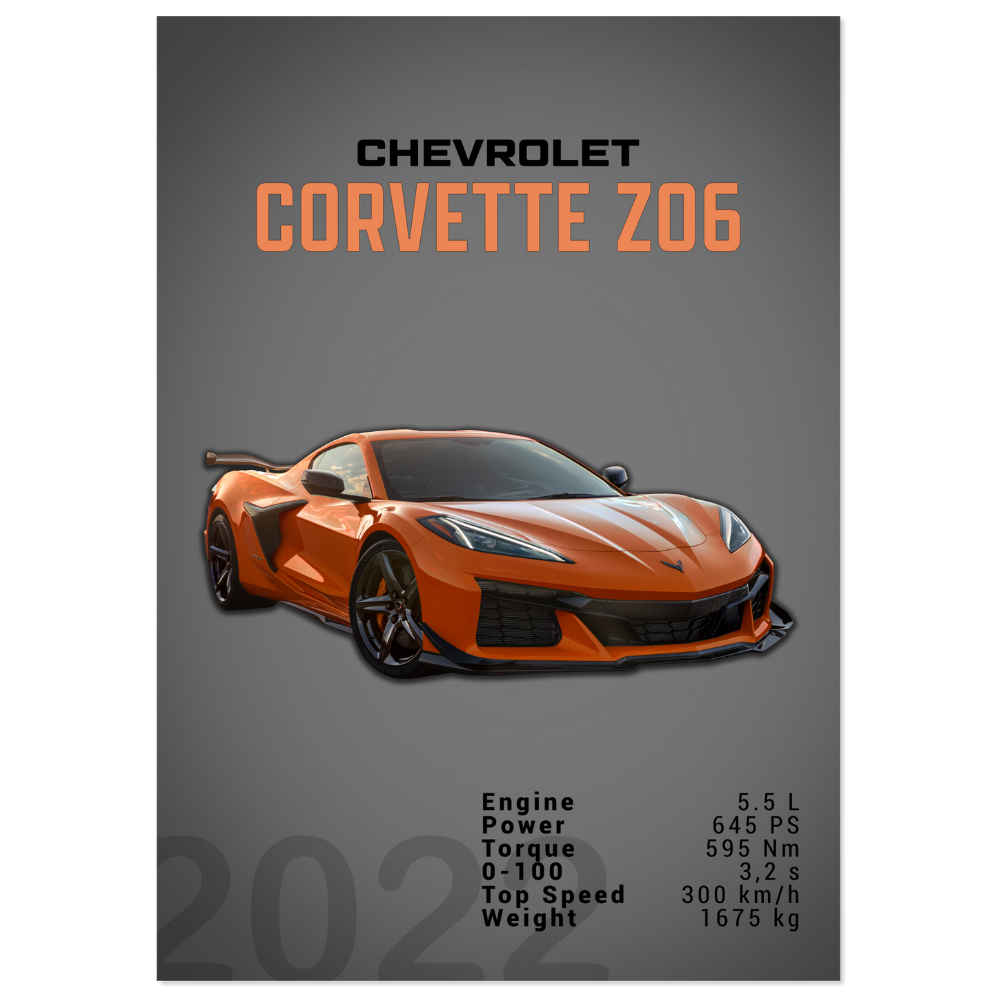 Chevrolet Corvette 2022 Z06 C8 (CHEVY01D)