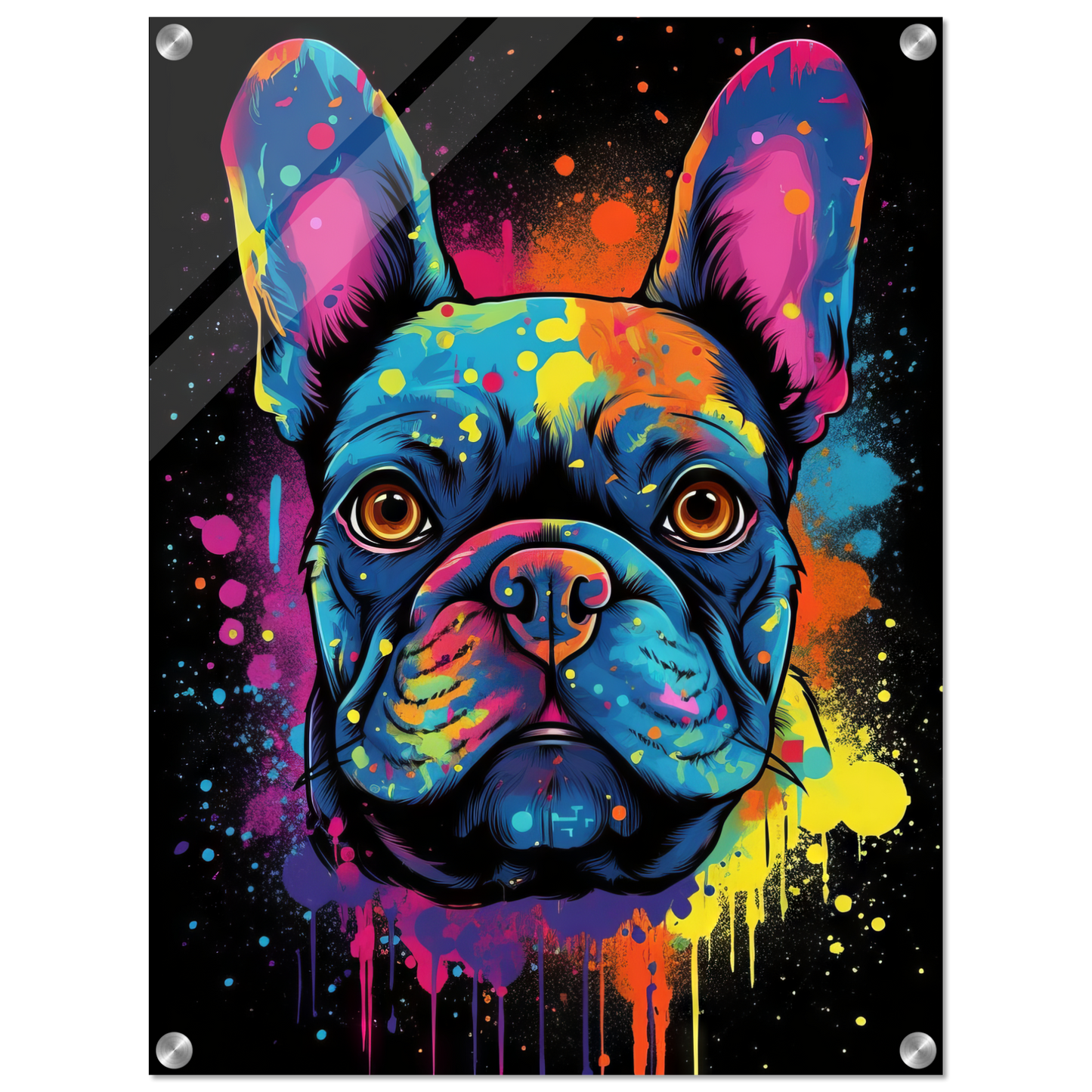 Hund Französische Bulldogge Pop-Art (DOG09)
