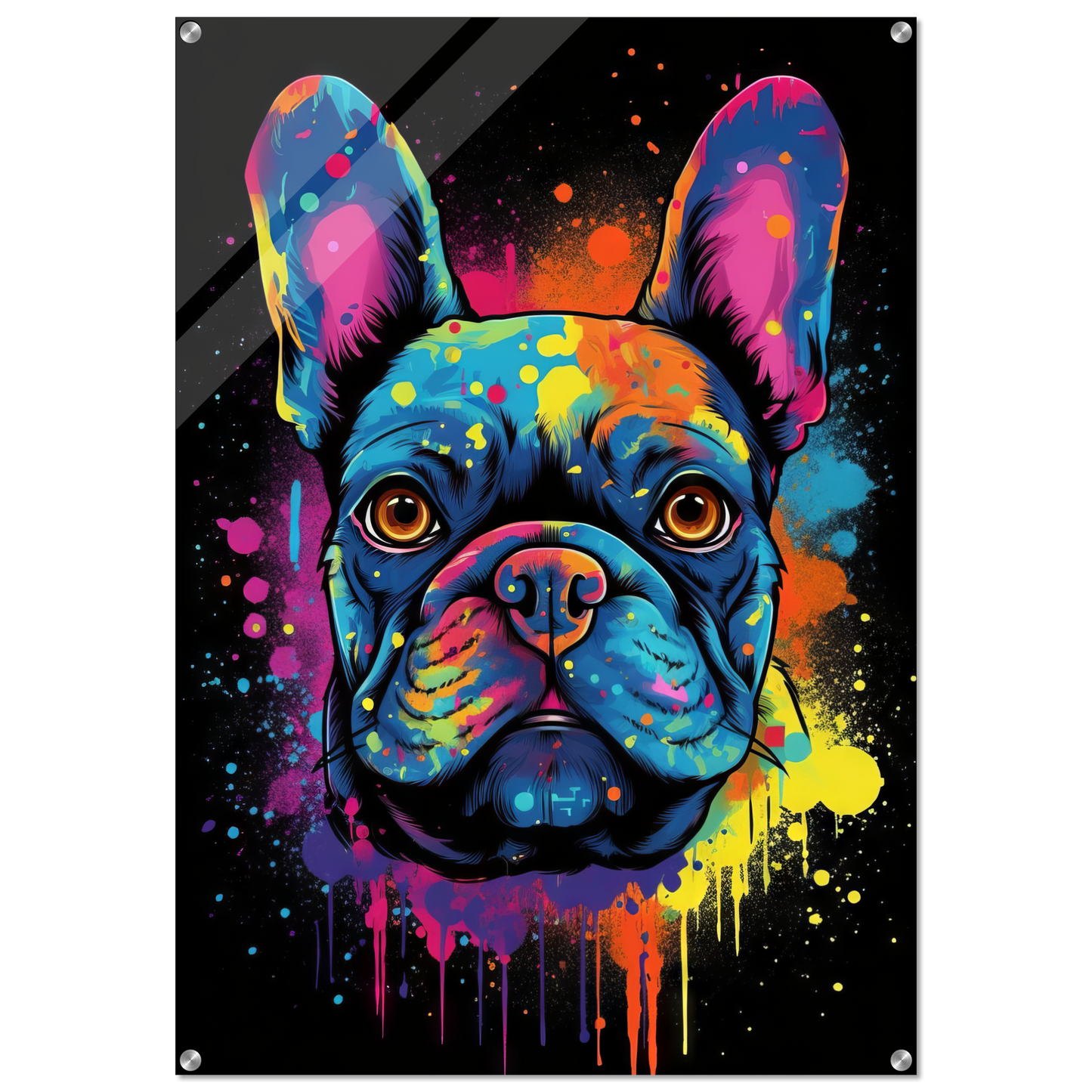 Hund Französische Bulldogge Pop-Art (DOG09)