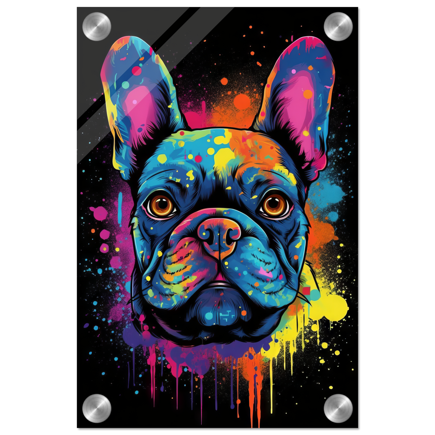 Hund Französische Bulldogge Pop-Art (DOG09)