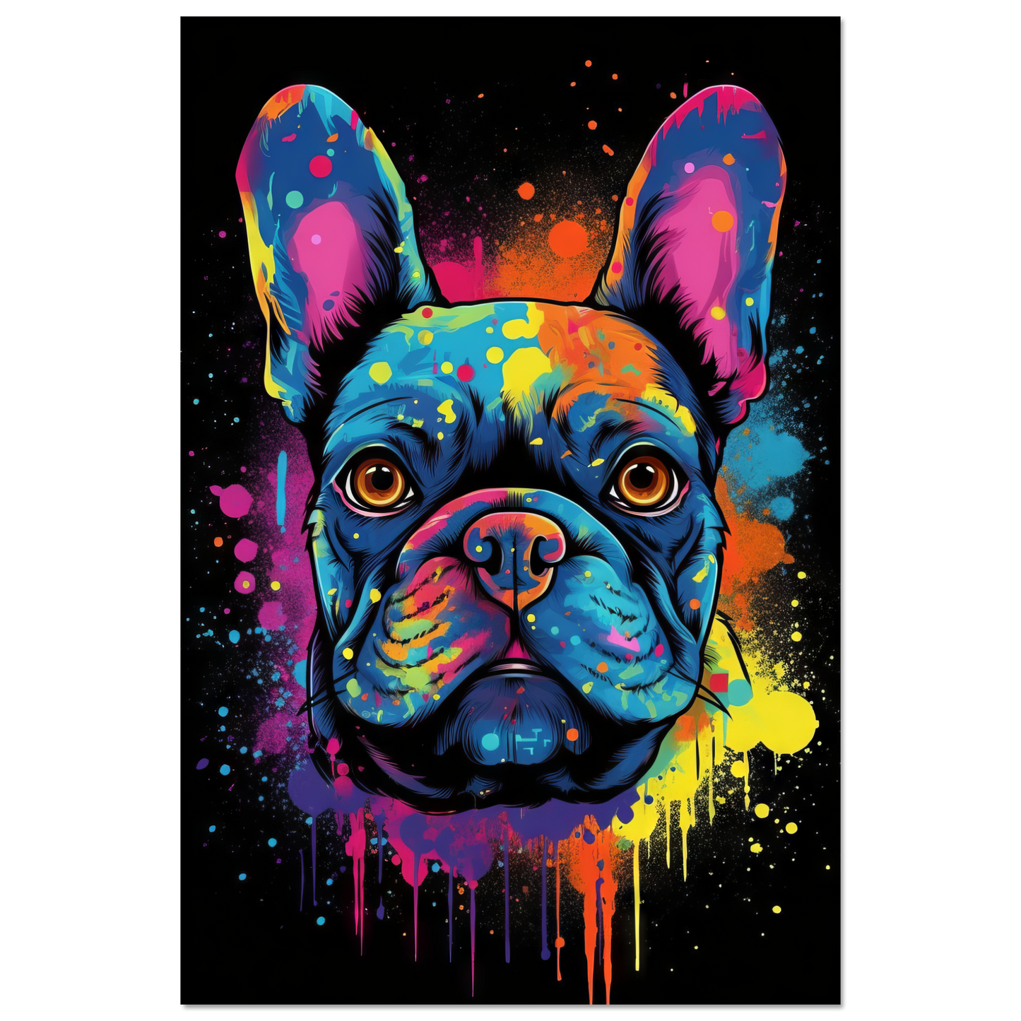 Hund Französische Bulldogge Pop-Art (DOG09)